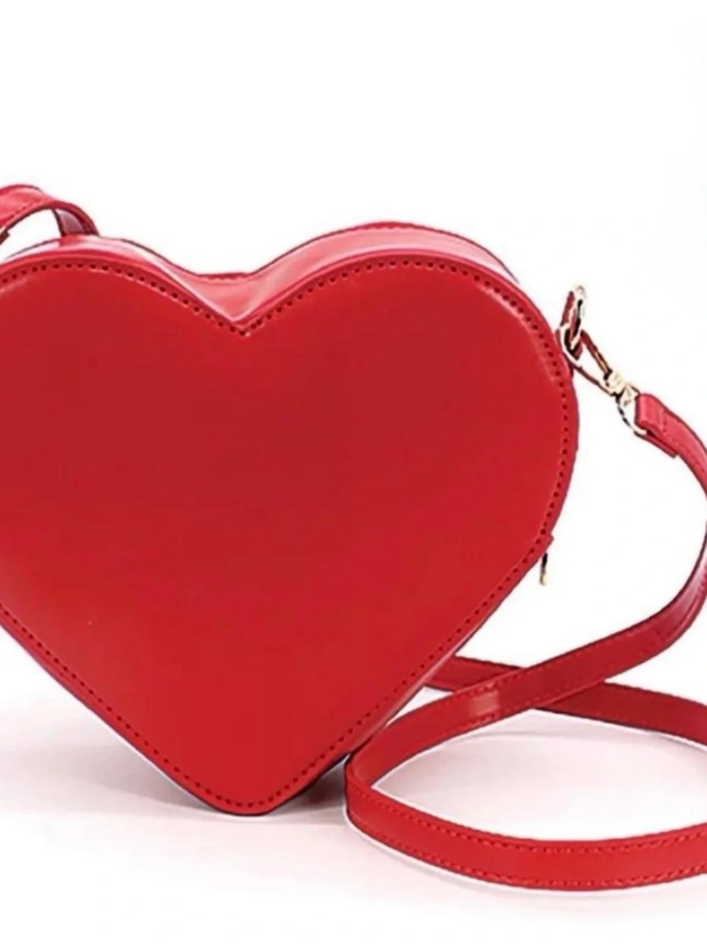 Heart-Shaped Woven Cherry Pie Crossbody Bag - Red & Cream